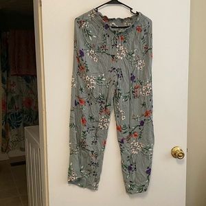 Pink rose Boho flower pants